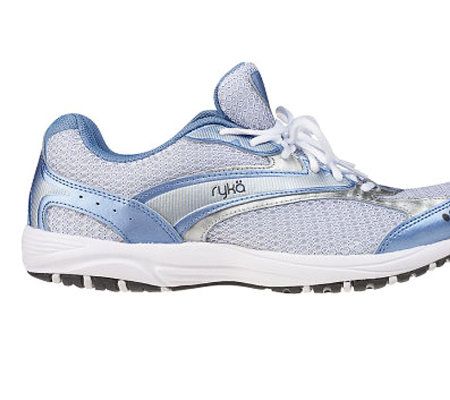 Ryka Leather & Mesh Lace-up Fitness Walking Shoes
