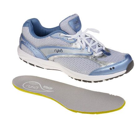 Ryka Leather & Mesh Lace-up Fitness Walking Shoes