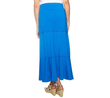Liz Claiborne New York Tiered Jersey Knit Maxi Skirt