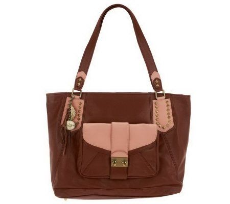 Nicole Richie Collection Leather Tote with Removable Clutch - A224303