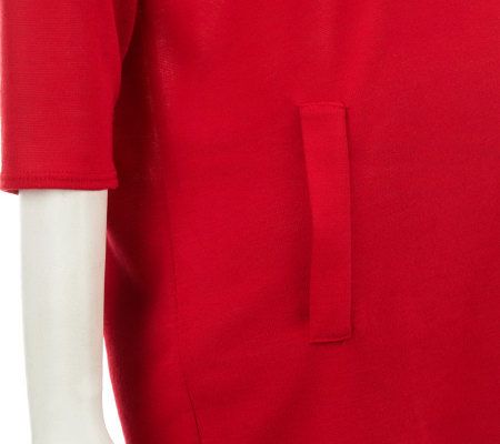 Attitudes by Renee 3/4 Sleeve Tunic with Faux Pocket Detail