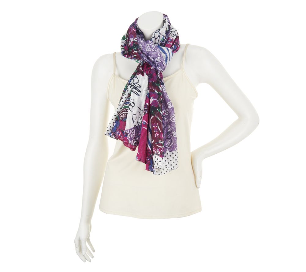 George Simonton Signature Print Textured Sheer Scarf - A230703
