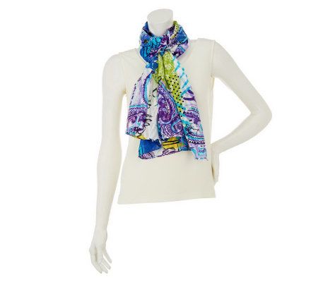 George Simonton Signature Print Textured Sheer Scarf - A230703