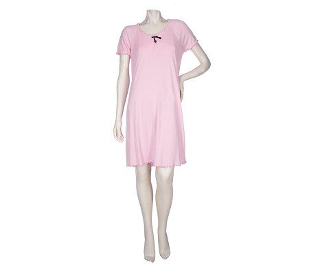 Carole Hochman Short Sleeve Sleepshirt with Ruffle Details - A89103