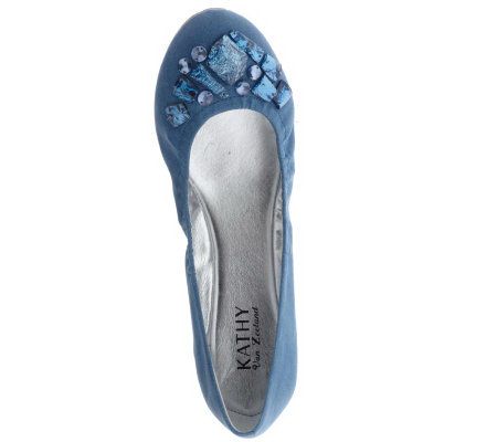 KathyVanZeeland Ballerina Flats with Stone Ornaments
