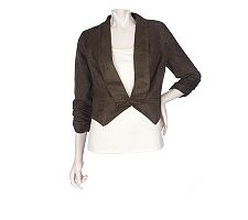 K-DASH by Kardashian Cropped Faux Suede Jacket