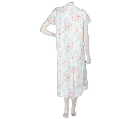 Carole Hochman Waterfall Rose Cotton Jersey Gown