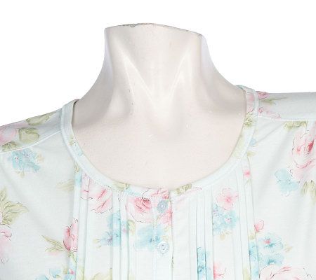 Carole Hochman Waterfall Rose Cotton Jersey Gown