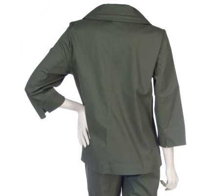 Denim & Co. 3/4 Sleeve Stretch Twill Jacket and Capri Pants