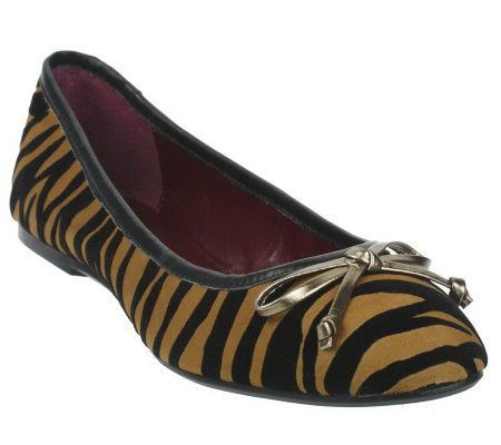 Isaac Mizrahi Live! Animal Printed Suede Ballerina Flats - A218504