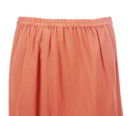 Linea by Louis DellOlio Pebbled Crepe Pull-on Skirt w/Elastic Waist