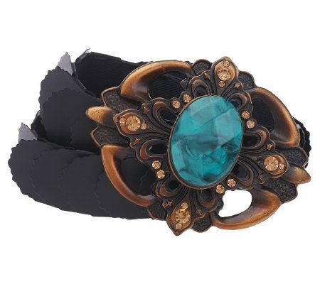 Kelli Kouri Amanda Skinny Smooth Metal Stretch Belt - A226804