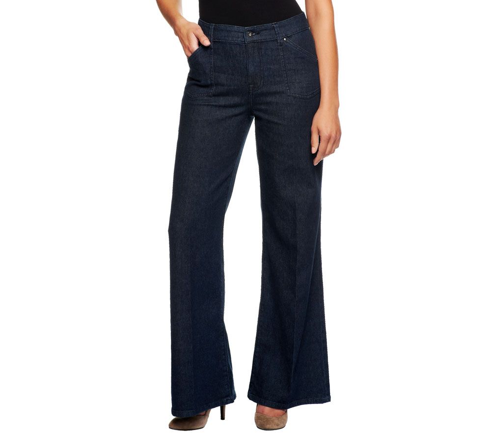 Edge by Jen Rade Wide Leg Denim Trouser Pants - A231804