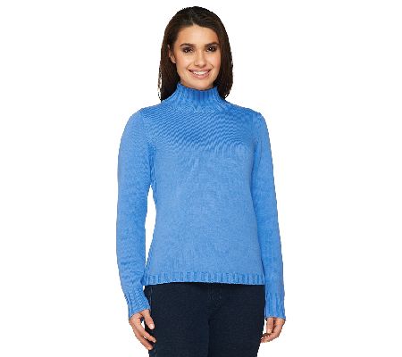 Denim & Co. Stretch Mockneck Pullover Sweater - A66504