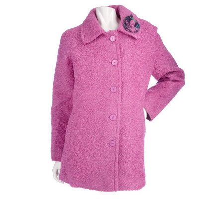 Boyne Valley Boucle Jacket with Removable Flower Brooch - A210305
