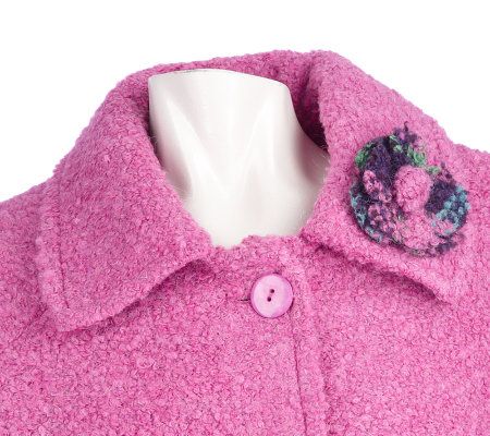 Boyne Valley Boucle Jacket with Removable Flower Brooch