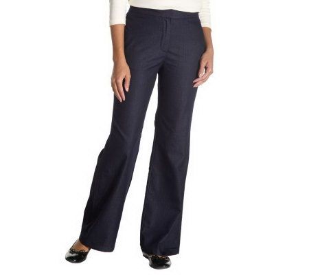 Liz Claiborne New York Hepburn Stretch Denim Trouser Pants - A210705