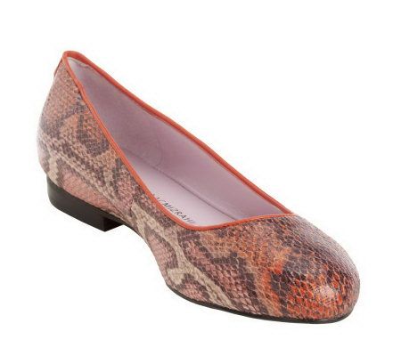 Isaac Mizrahi Live! Faux Snakeskin Almond Toe Ballet Flats - A223405
