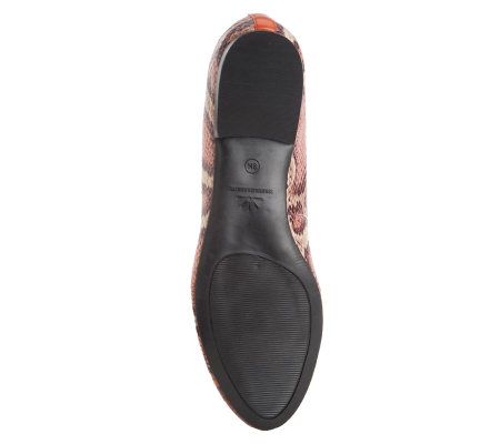 Isaac Mizrahi Live! Faux Snakeskin Almond Toe Ballet Flats