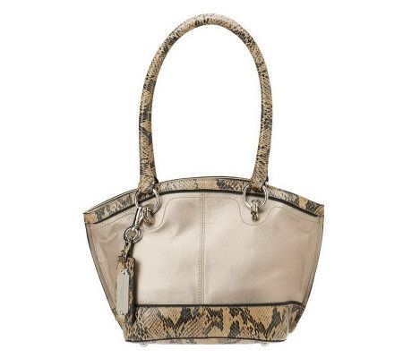 Tignanello Pebble Leather Dome Shopper with Double Handle - A224105