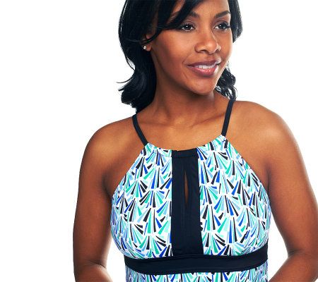 Fit 4 U Thighs Shellborne Hi-Neck Keyhole Dress