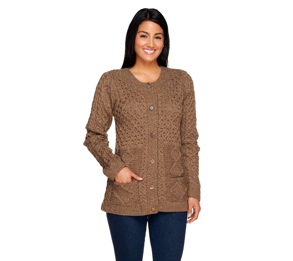 Kilronan Button Front Wool Cardigan w/ Pockets - A231305