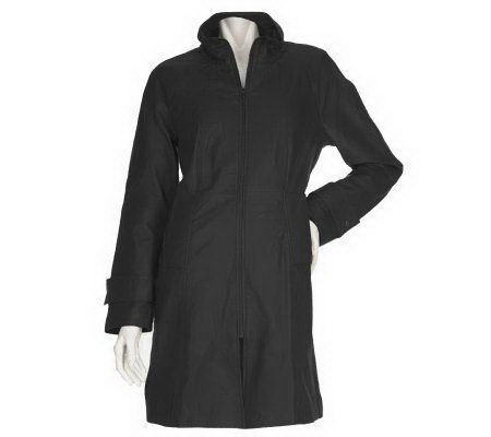 Centigrade Lamb Leather Coat with Removable Faux Fur Lining - A95205