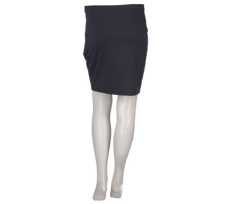 K-DASH by Kardashian Knit Skirt with Pleating Detail