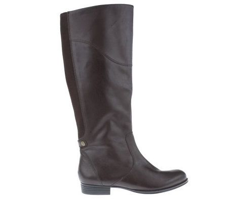 Isaac Mizrahi Live! Gored Back Smooth Leather Riding Boots - A218506