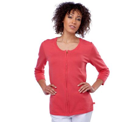 Liz Claiborne New York Essentials Zip Front Cardigan - A221706