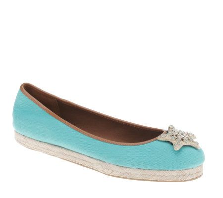 Isaac Mizrahi Live! Espadrille with Starfish Ornamentation - A223406