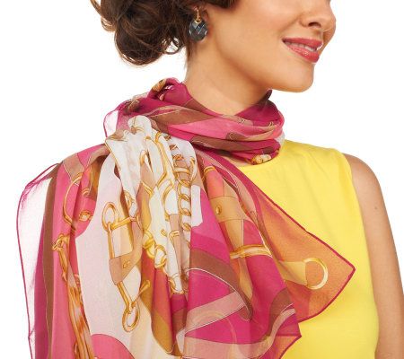 Joan Rivers Status Print Chiffon Scarf