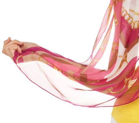 Joan Rivers Status Print Chiffon Scarf