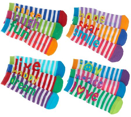 little missmatched 12-packPositive Attitudes Crew Sock - A228406
