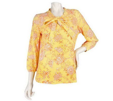 As Is Lilly & Van Paisley Charm Printed Knit Top - A230006