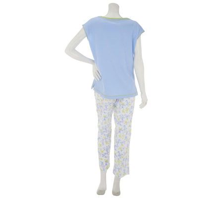 Stan Herman Butterflies Cotton Jersey 2 Piece Pajama Set