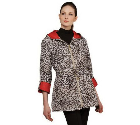 Susan Graver Water Resistant Packable Anorak Jacket with Pop Lining - A230706