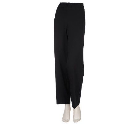 Susan Graver Chelsea Stretch Straight Leg Side Zip Regular Pants - A95306