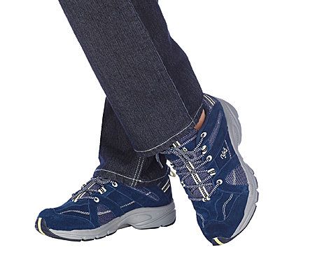 Ryka Water Resistant Suede Lace-up Walking Shoes w/Rocker Tech