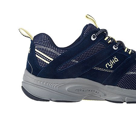Ryka Water Resistant Suede Lace-up Walking Shoes w/Rocker Tech