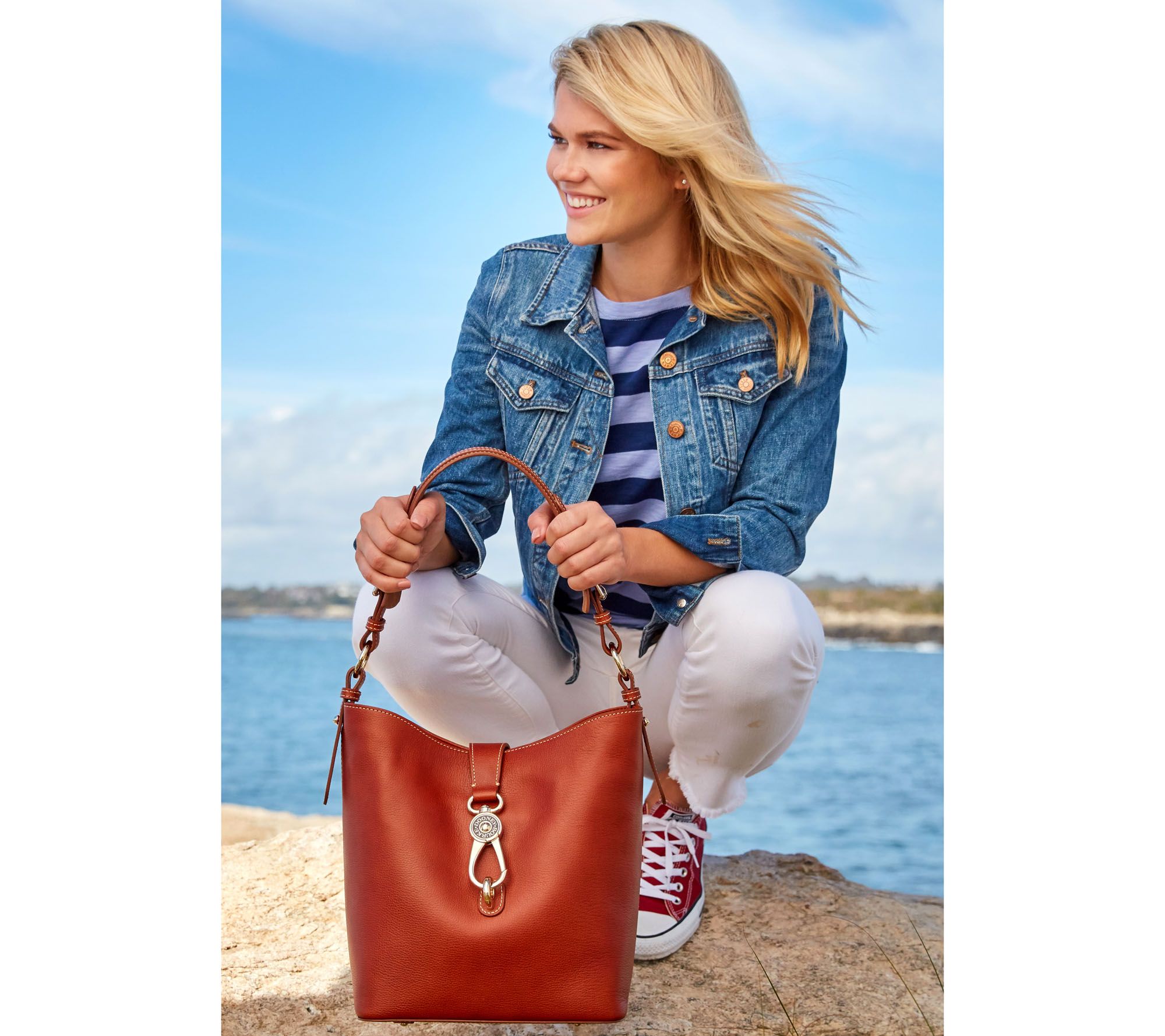 Dooney & Bourke Leather Hobo with Logo Lock and Accessories