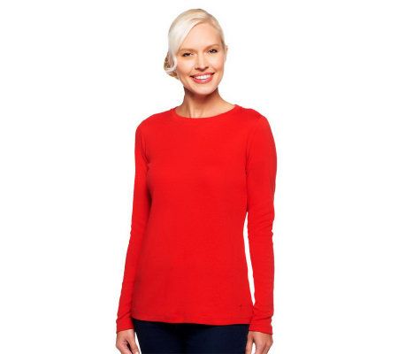 Isaac Mizrahi Live! Essentials Long Sleeve Knit Tee - A210207