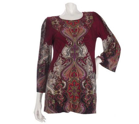 Effortless Style by Citiknits Placement Print Tunic - A216807