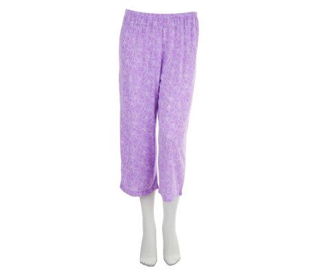 Carole Hochman Lily Strokes Jersey Knit 2-piece PJ Capri Set