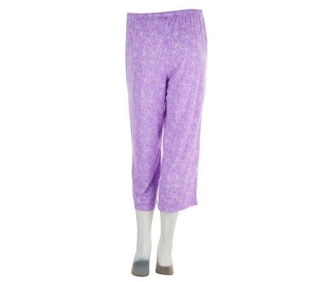 Carole Hochman Lily Strokes Jersey Knit 2-piece PJ Capri Set