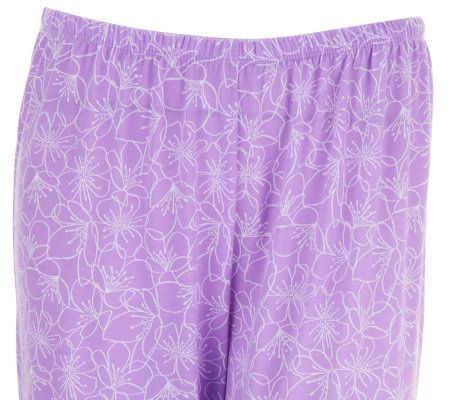 Carole Hochman Lily Strokes Jersey Knit 2-piece PJ Capri Set