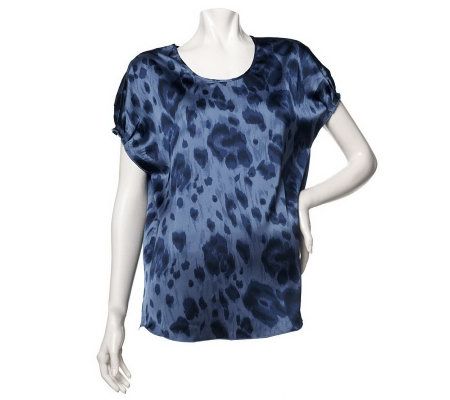 Kris Jenner Kollection Leopard Print Blouse with Pleat Detail - A222807