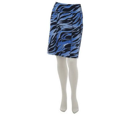 Kelly by Clinton Kelly Printed Slim Skirt w/Piping Detail - A225207