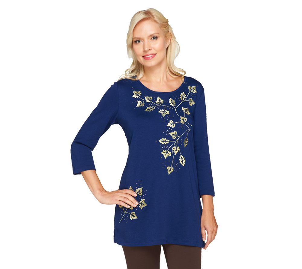 Quacker Factory Golden Fall Foliage Scoop Neck Tunic - A226207