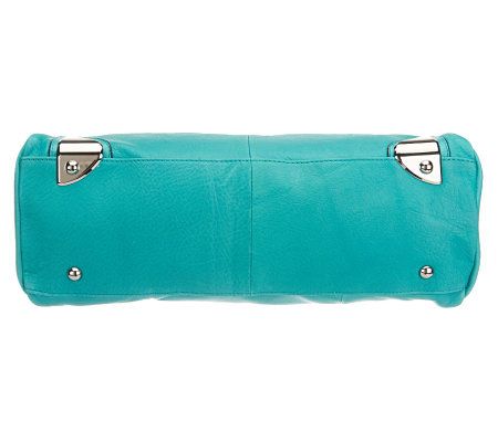 B. Makowsky Leather Flap Satchel with Hardware Accents